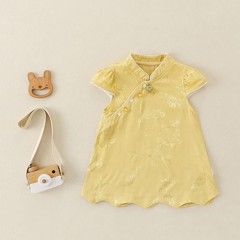 y1315 - CNY Red & Yellow Butterfly Dress / Romper - 图片 2