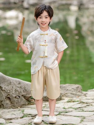 y1252 - CNY Tang suit short-sleeve set - 图片 6