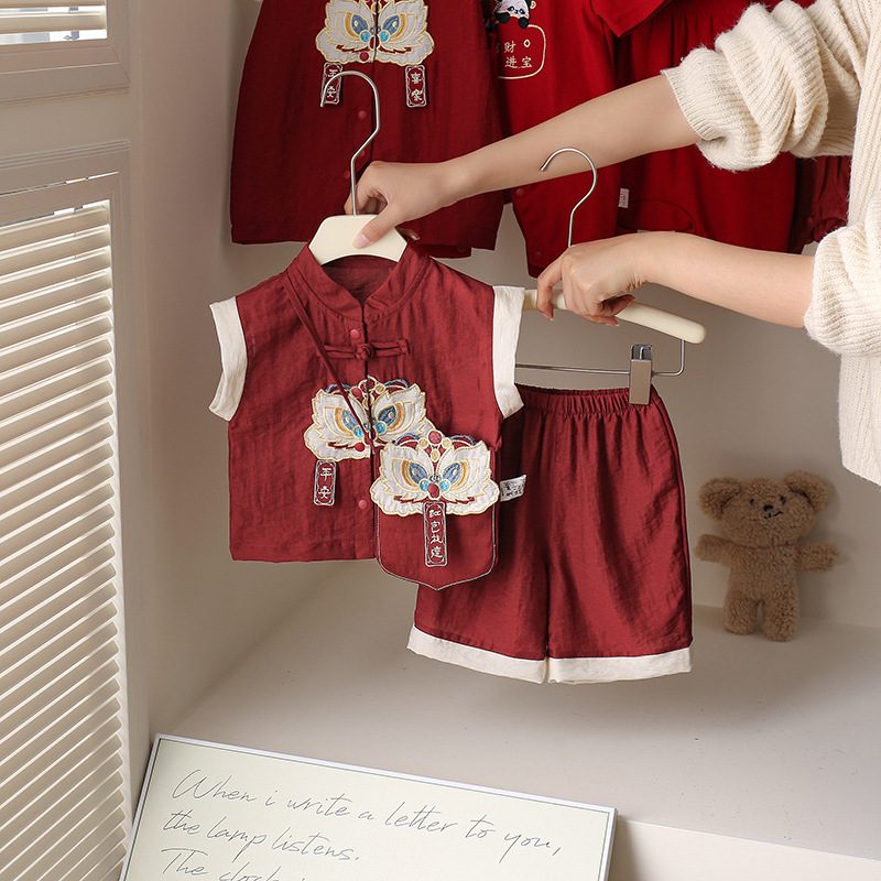 y1319 - CNY Red WU SHI ZI Suit - Image 2