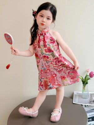 y1321 - CNY Koi Halter Neck Dress - 图片 1