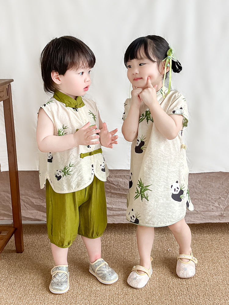 y1235 - CNY Style Panda Outfit For Baby Boys Set & Dress