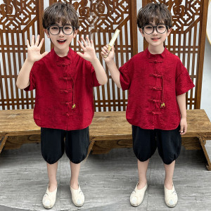 y1300 - CNY Red Bamboo Cheongsam Suit