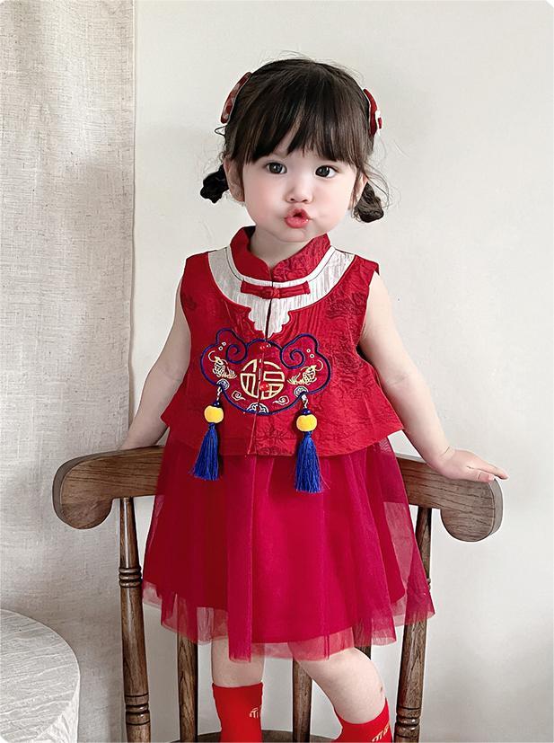 y1240 - CNY Chinese Style Red Dress