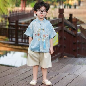 y1301 - CNY Blue Cheongsam Suit - 图片 3