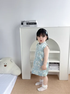 y1237 - CNY Baby Girl Vest Cheongsam - 图片 2