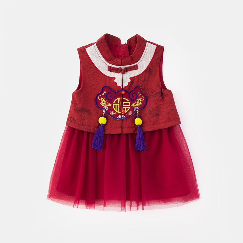 y1240 - CNY Chinese Style Red Dress - Image 5
