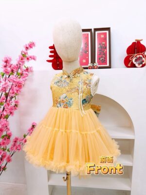 y1287 - CNY Big Ribbon Cheongsam Dress - 图片 2