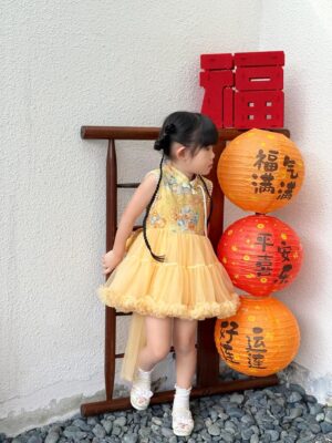 y1287 - CNY Big Ribbon Cheongsam Dress - 图片 18