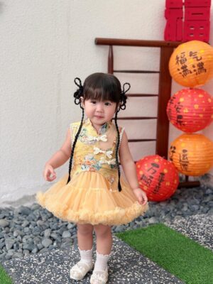 y1287 - CNY Big Ribbon Cheongsam Dress - 图片 14