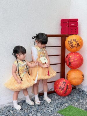 y1287 - CNY Big Ribbon Cheongsam Dress - 图片 13