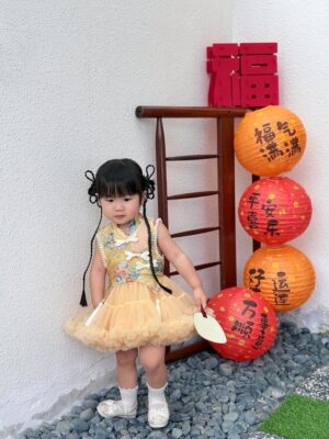 y1287 - CNY Big Ribbon Cheongsam Dress - 图片 15