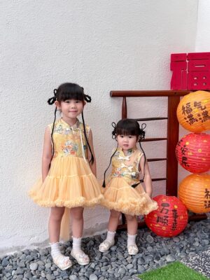 y1287 - CNY Big Ribbon Cheongsam Dress - 图片 11