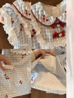 y1255 - Unique American Style Girls Plaid Tank Dress - Image 4