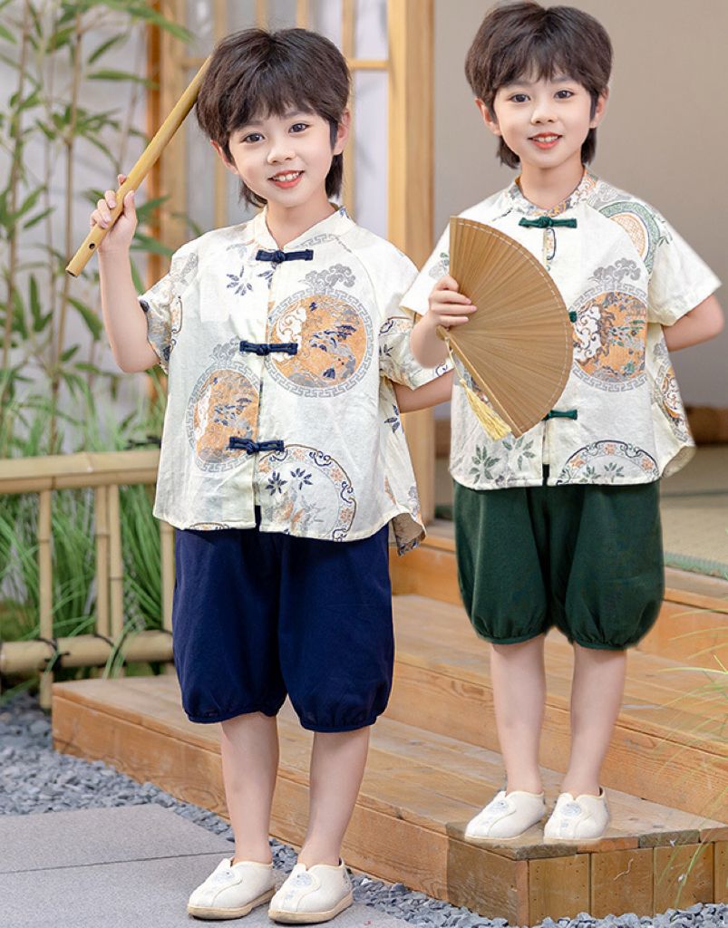 y1244 - CNY Tang Suit Summer Short-sleeve Set