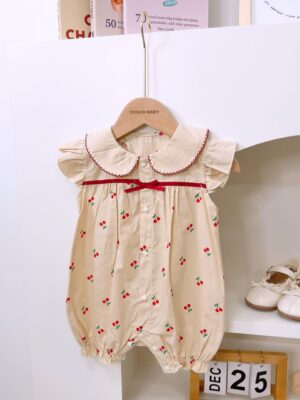 y1339 - Dot Collar Cherry Jumper - 图片 2