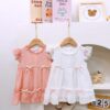 y1356 - White & Pink Ribbon Dress - 图片 1