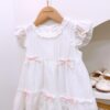 y1356 - White & Pink Ribbon Dress - 图片 4