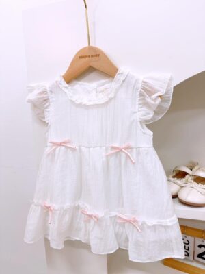 y1356 - White & Pink Ribbon Dress - 图片 4