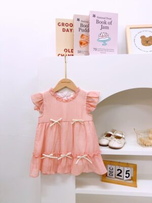 y1356 - White & Pink Ribbon Dress - 图片 3