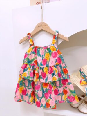 y1359 - Colorful Tulip Dress With Hat - 图片 3