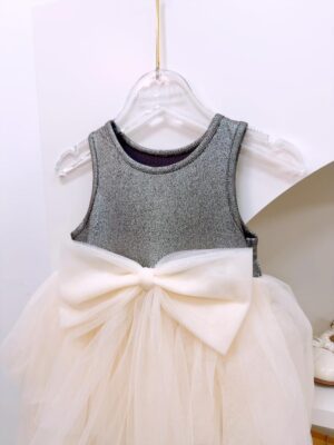 y1360 - Grey White Mesh Dress - 图片 3