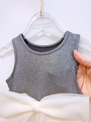 y1360 - Grey White Mesh Dress - 图片 4