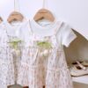 y1361 - Color Tulip Dress Faux Two-piece Dress - 图片 2