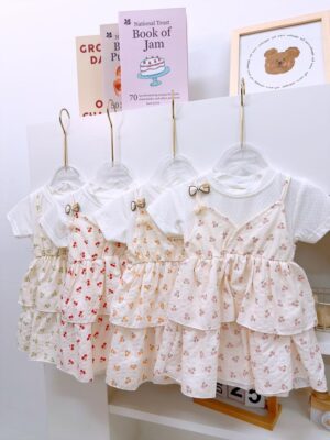 y1362 - Color Cherry Faux Two-piece Dress - 图片 2