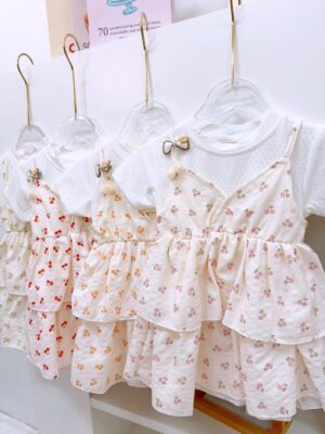 y1362 - Color Cherry Faux Two-piece Dress - 图片 4