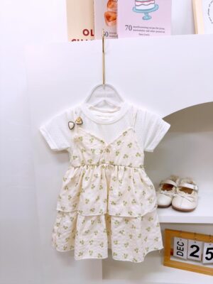 y1362 - Color Cherry Faux Two-piece Dress - 图片 5