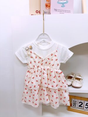 y1362 - Color Cherry Faux Two-piece Dress - 图片 8