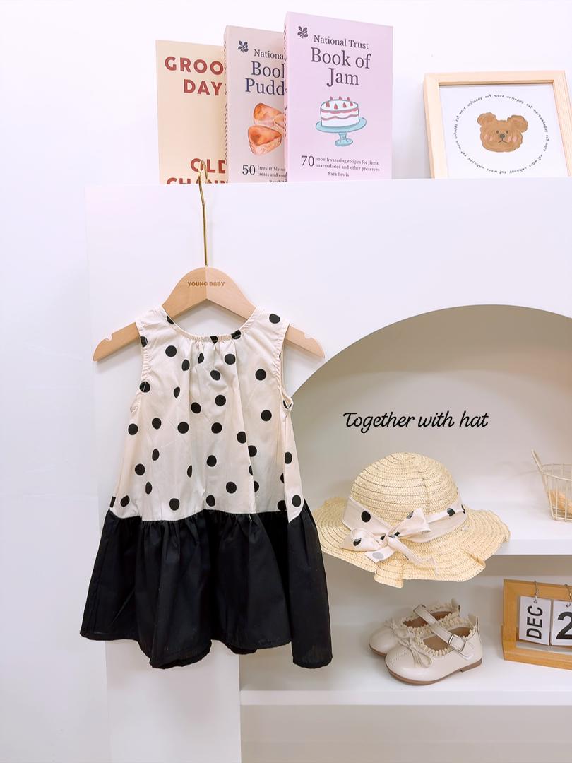 y1363 - Black Polka Dots With Hat
