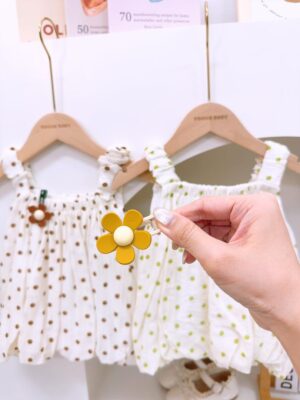y1366 - Brown & Green Polka Dot Camisole Top - 图片 6