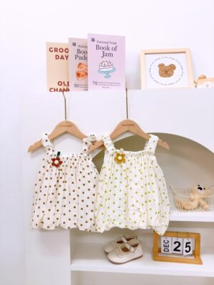y1366 - Brown & Green Polka Dot Camisole Top - 图片 3