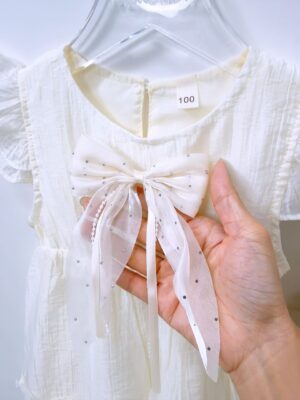 y1368 - Pearl Ribbon Flying Sleeves Dress - 图片 2