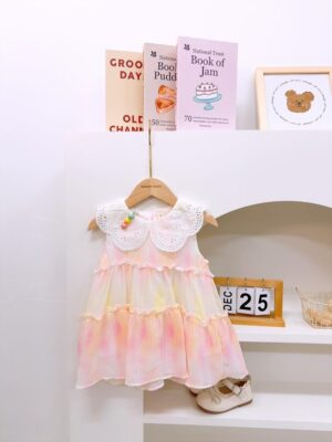 y1369 - Lace Doll Collar Gradient Dress - 图片 5