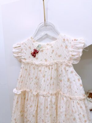 y1370 - Mini Flower Flying Sleeves Dress - 图片 4