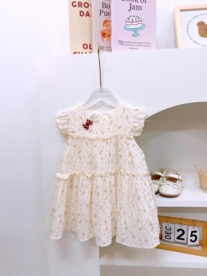 y1370 - Mini Flower Flying Sleeves Dress - 图片 2