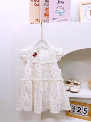 y1370 - Mini Flower Flying Sleeves Dress - 图片 3