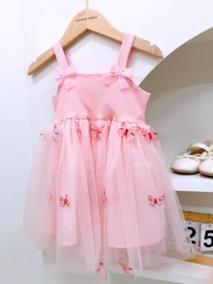 y1375 - 3D Butterfly Camisole Mesh Dress - 图片 2