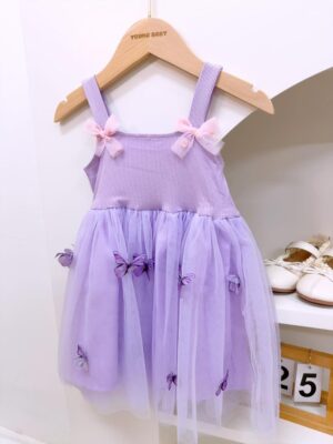 y1375 - 3D Butterfly Camisole Mesh Dress - 图片 3