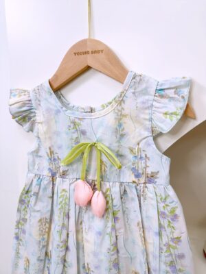 y1376 - Tulip Floral Flying Sleeves Dress - 图片 2