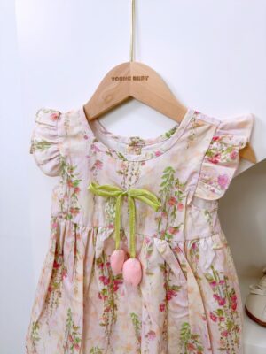 y1376 - Tulip Floral Flying Sleeves Dress - 图片 4