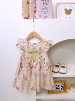 y1376 - Tulip Floral Flying Sleeves Dress - 图片 5