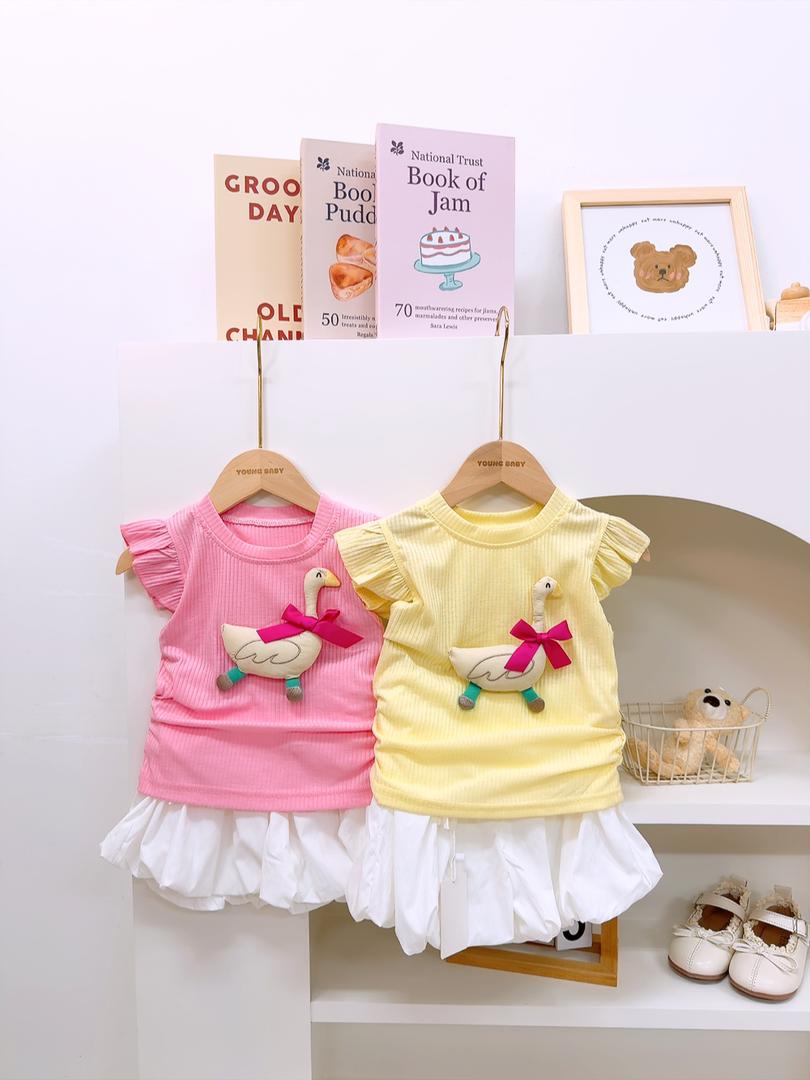 y1378 - 3D Duck Flying Sleeve Set