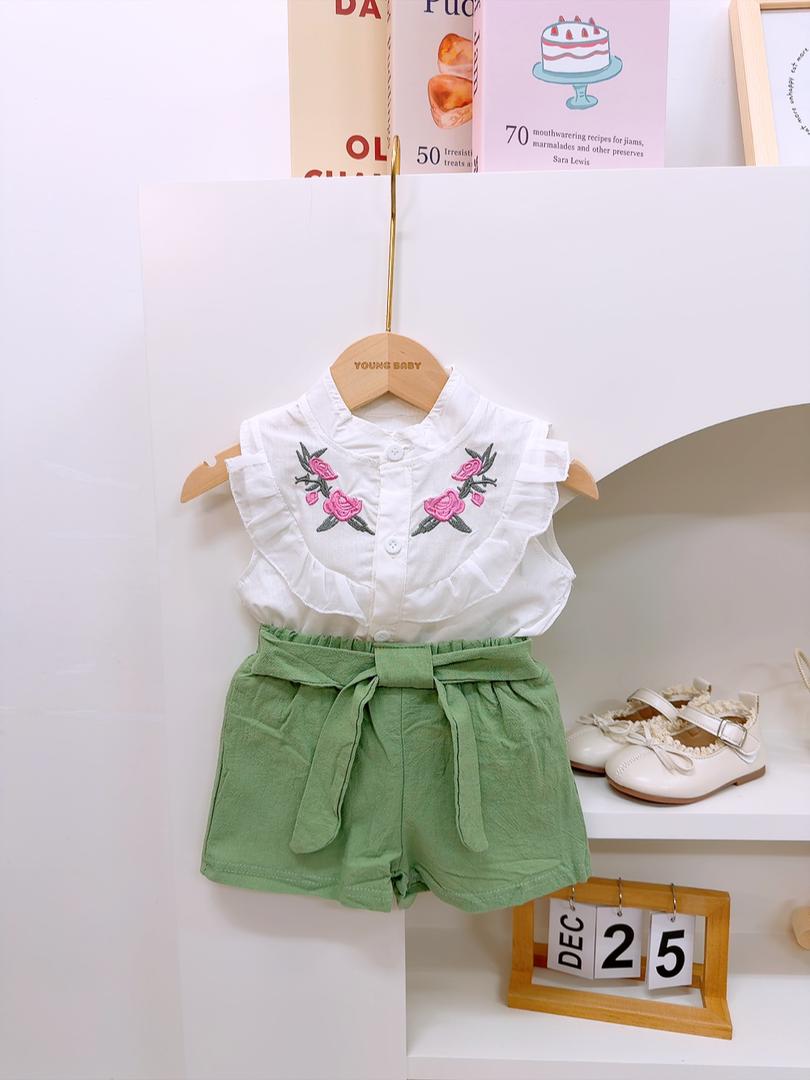 y1379 - Pink Rose Button Set