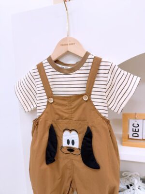 y1382 - Stripe 3D Dog Overall Set - 图片 3