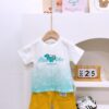y1383 - Dinosaur Yellow Short Pant Set - 图片 2