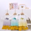 y1383 - Dinosaur Yellow Short Pant Set - 图片 1