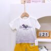 y1383 - Dinosaur Yellow Short Pant Set - 图片 3